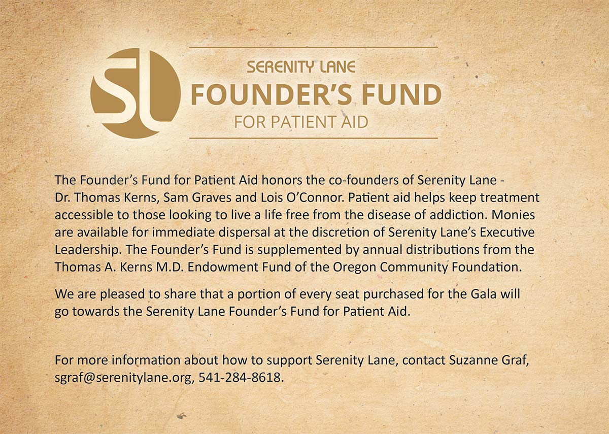 Serenity Lane Founder's Fund for Patient Aid