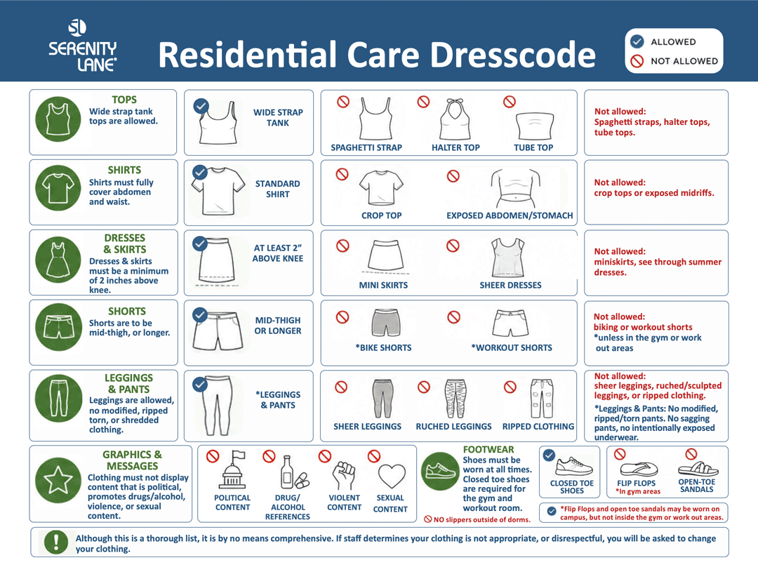Serenity Lane Residential Care Dresscode